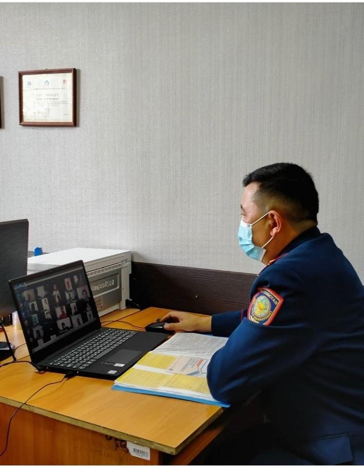 4- курс студенттерінің "Алматы" аудандық полиция Басқарма басшылығымен онлайн кездесуі.
